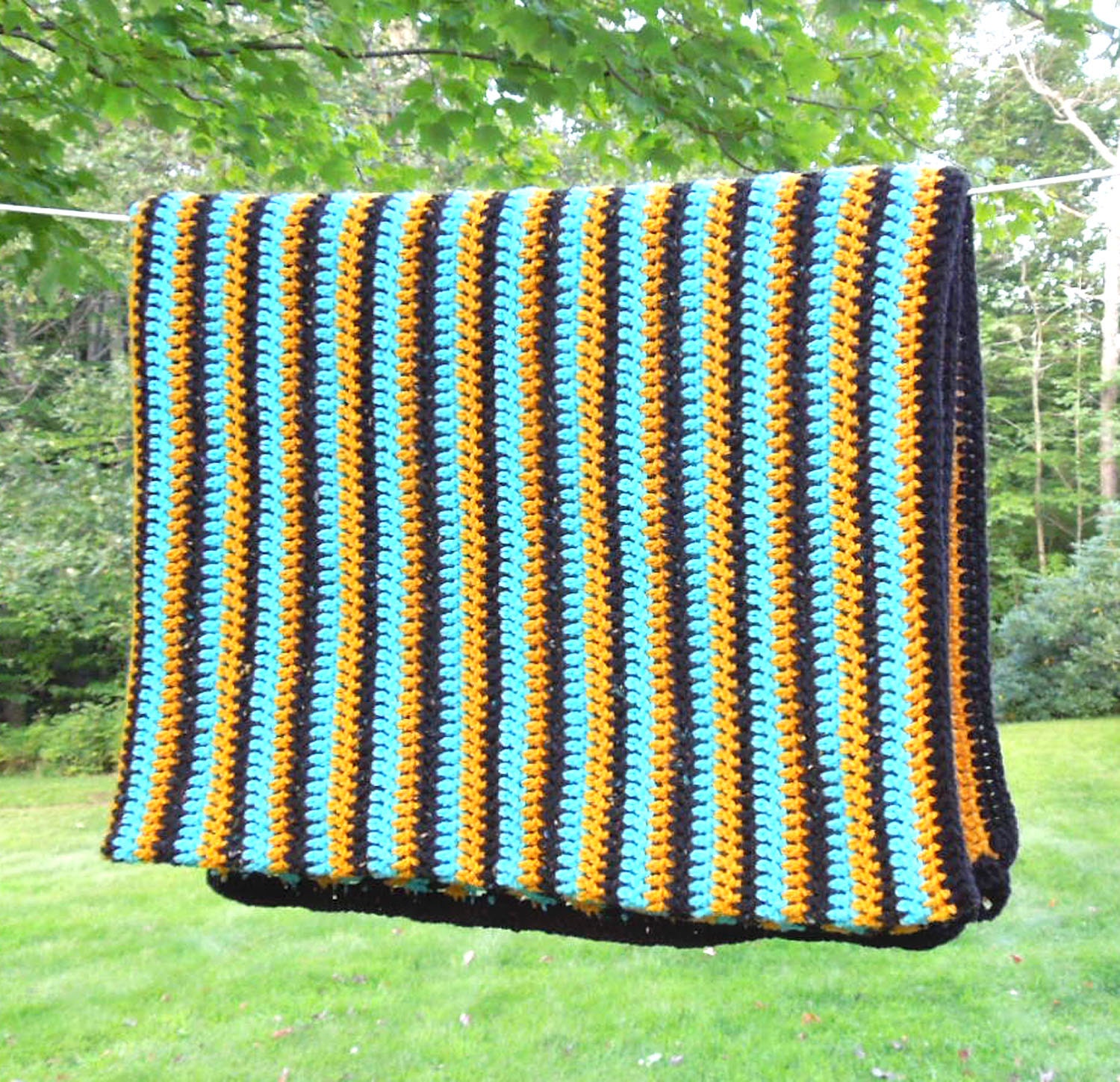 SALE Vintage crochet afghan blanket throw in by indiecreativ