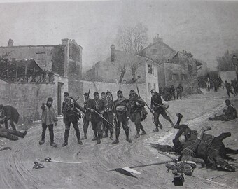 Antique 1800s Photogravure, Gebbie & Co Reconnoitring