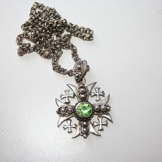 Maltese Cross Necklace Jerusalem Silver 900