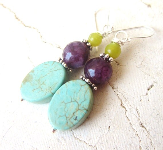 KAMEO LAPIS STONE EARRINGS MULTI