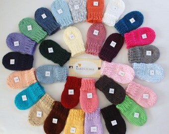 Thumbless Mittens, Baby Mittens, Children mittens with strings attached, Preemie/24 Months