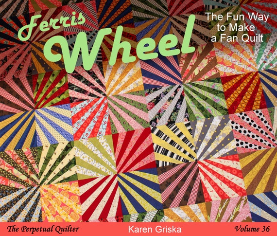 Ferris Wheel Quilt Pattern, Fan Quilt, Fun Scrap Quilt, pdf, qtm