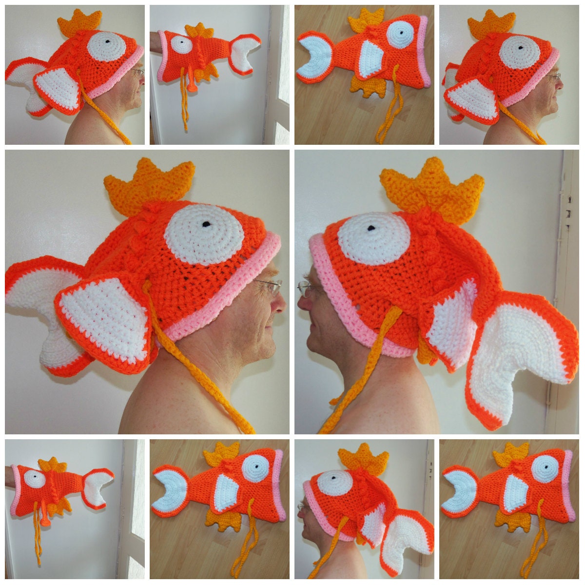 Handmade crochet pokemon magikarp hat