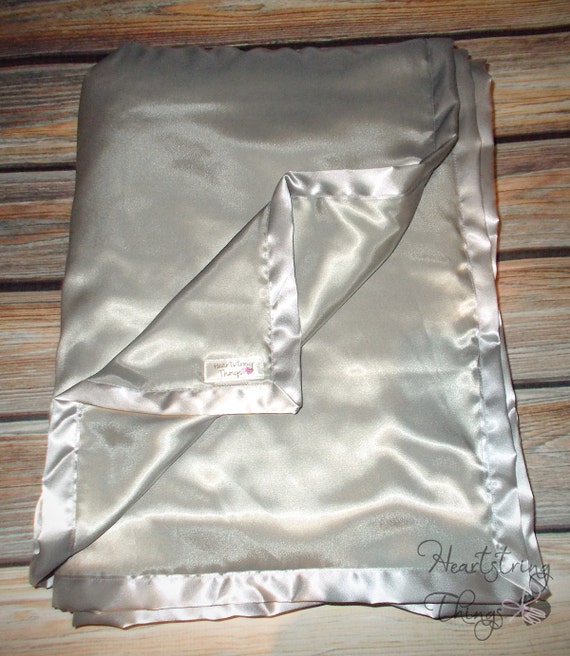 Blanket for Adult or Child Silky Satin Silver many colors