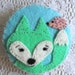 Felt Badge, Felt Pin, Kids Badge, Fox Pin,  Hedgehog Pin, Stocking Stuffer