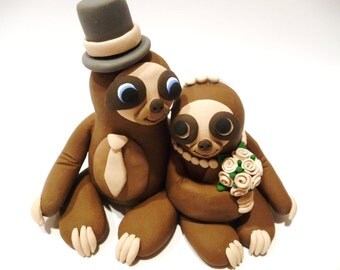 Sloth Wedding Cake Topper - Choose Your Colors