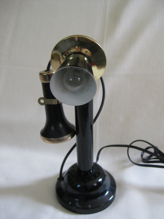 Vintage Candlestick Telephone LAMP by VintageByThePound on Etsy