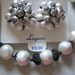 Vintage Laguna TWO PIECE SET Single Strand Faux Pearl Choker Necklace Earrings Original Card old stock never worn costume jewelry Mad Men