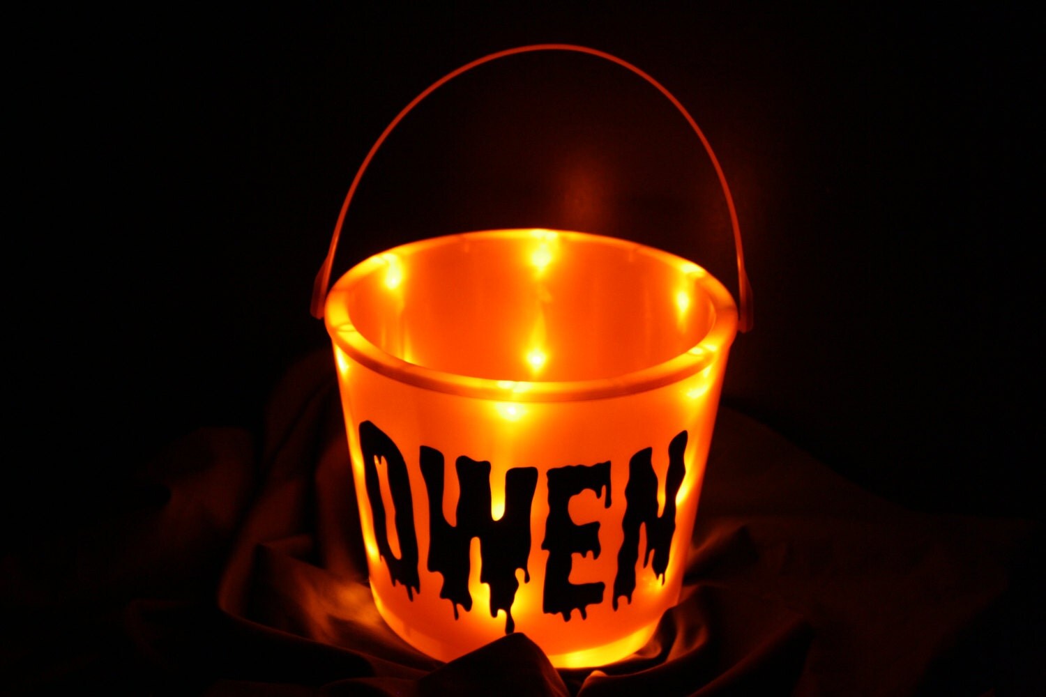 Personalized Light up Halloween Bucket