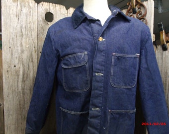 Flannel Lined Blue Denim Barn Coat Vintage Hipster Look Straight From ...