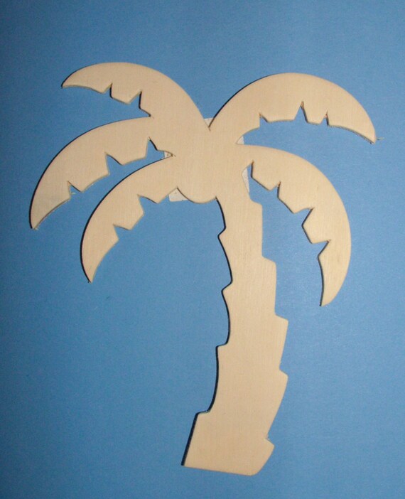 Set of 4 Unfinished Palm Tree Wood Cutouts