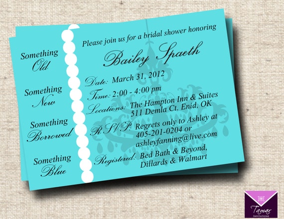 Breakfast at Tiffanys Bridal Shower Invitation Card - Custom Printable