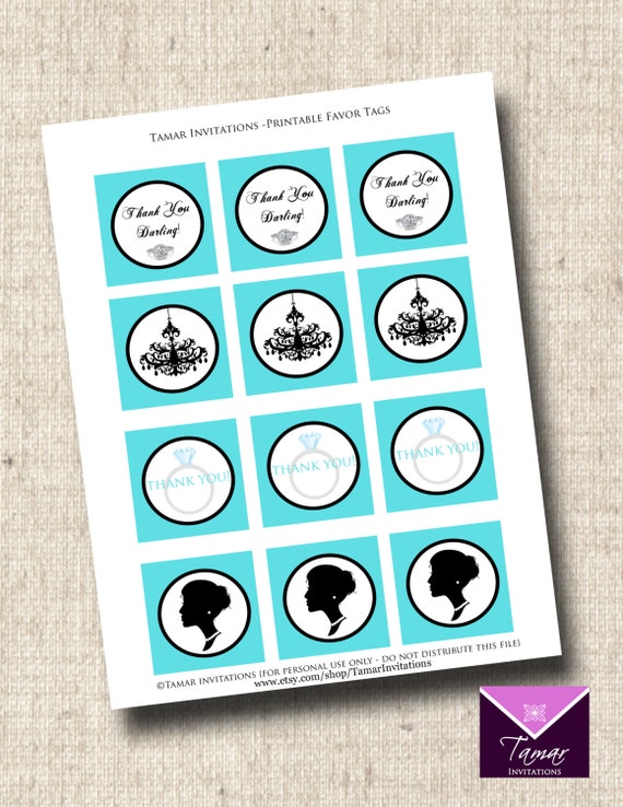 Printable Breakfast At Tiffany S Party Favor Tags