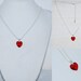 Crystal Heart Necklace, Simple Locket, Swarovski Crystal Heart Pendant Necklace, Red Heart Necklace, Red Heart Peandant Necklace, Siam AB