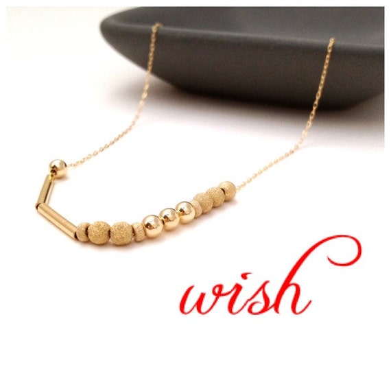 WISH 14k Gold Morse Code Necklace sample sale by LilahV on Etsy