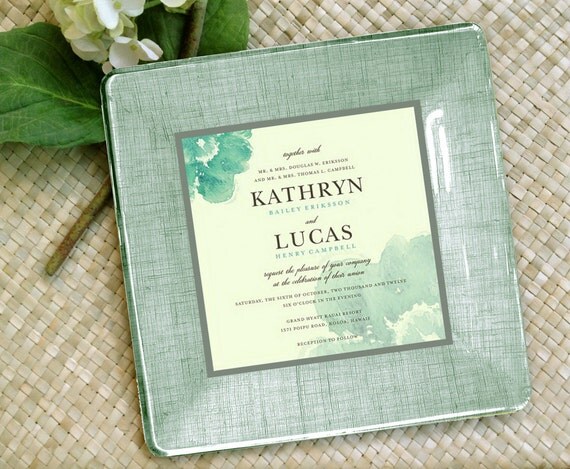 Unique wedding gift - wedding invitation plate - couples keepsake ...