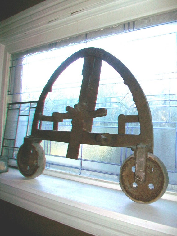 Items similar to Antique Architectural Salvage Barn Hay Rack Pulley Large Cast Iron on Etsy