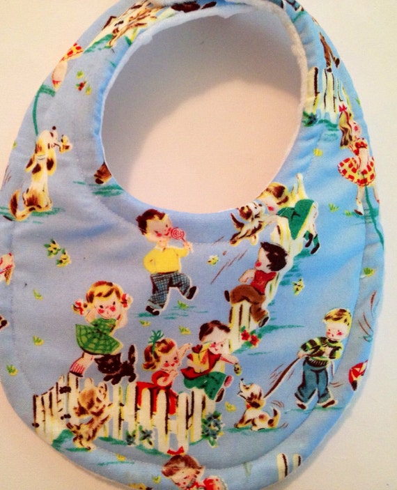 Baby Bib Vintage Play Super Absorbent Triple by BananasBoutique