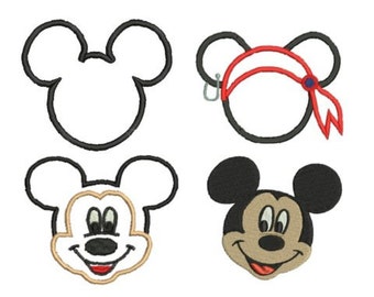 Mickey Mouse Applique Embroidery Design by MyIttyBittyDesigns