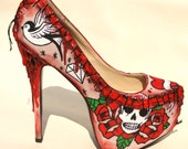 Zombie flesh blood and stitches platform heels by NixxiRose