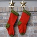 Hand Knit Christmas Stockings - 1 red stocking - knit stocking - red Christmas stocking