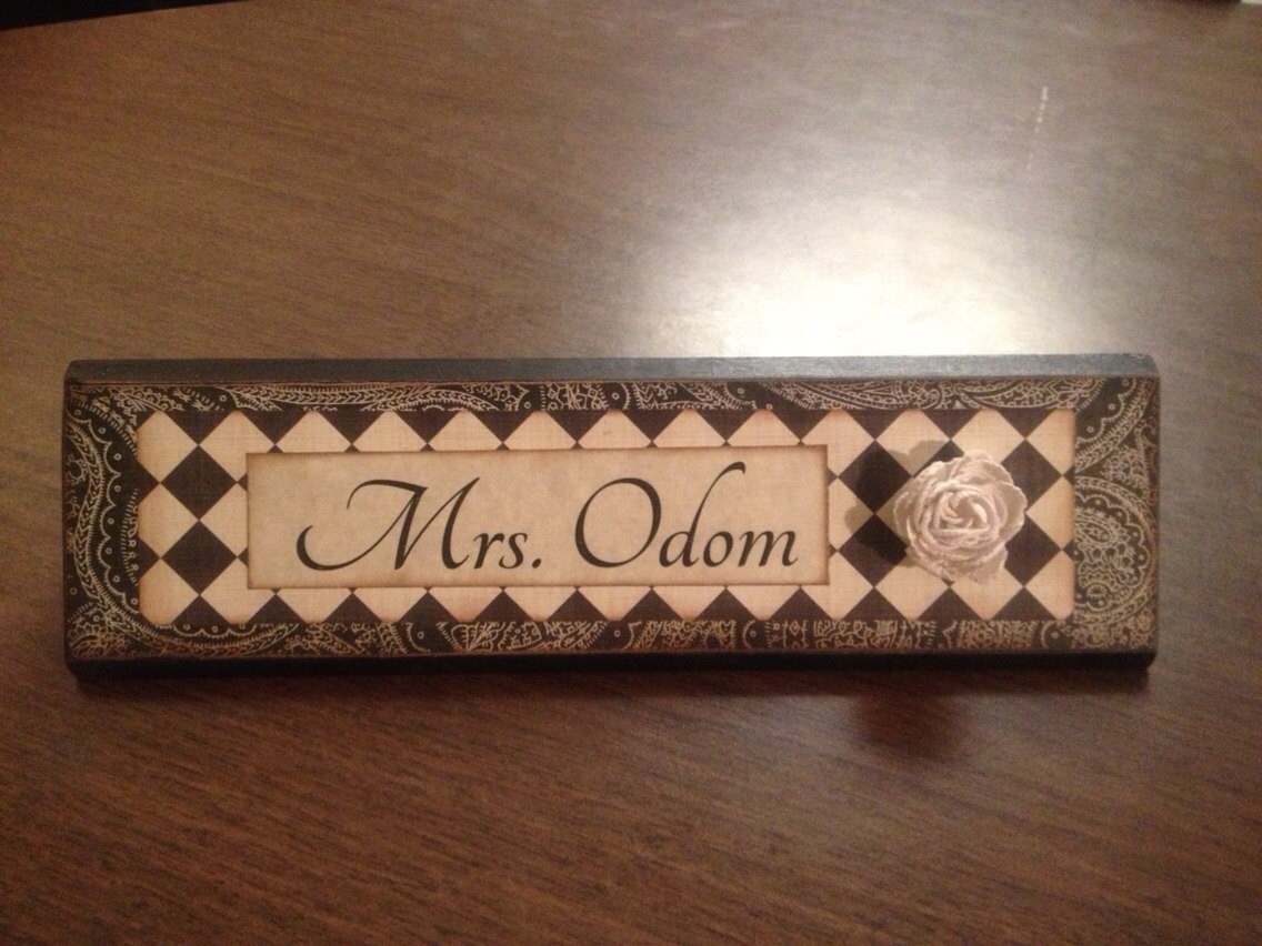 Unique Wooden Office Desk Name Plate Plaque by ShelleeOdom