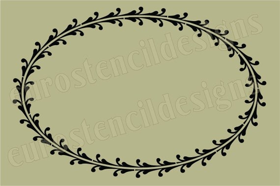 Euro Stencil Design Oval Large Scroll Frame Stencil Used