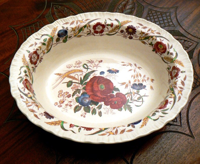 WEDGWOOD Etruria England Cornflower Oval Serving Dish / Bowl