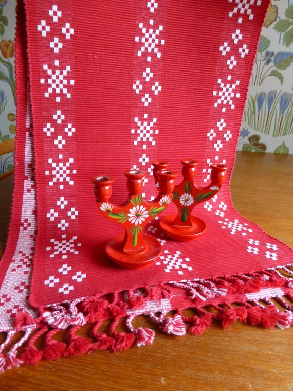Vintage Swedish Christmas candle holders / Set of 2
