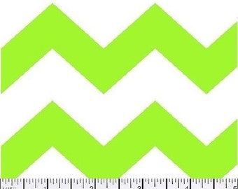Large Chevron Fabric, Lime Green and White Fabric, Lime Green Fabric, Chevron Fabric, Green Fabric, 1 yard fabric