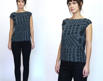 Hand painted silk shirt // Patch work Dots - made to order