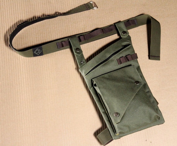 Olive Water Resistant Leg Bag with Leg Strap and Custom fit