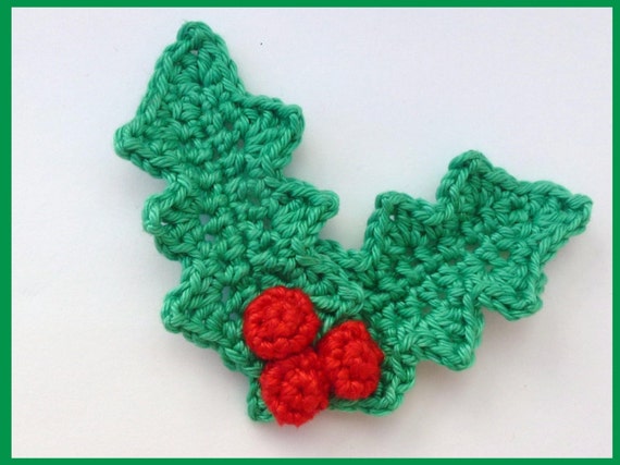 Christmas crochet appliques 2 handmade by MyfanwysAppliques