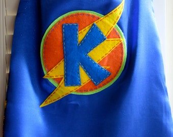 Superhero Costume -PERSONALIZED Boys Superhero Cape - Choose the Initial - Superhero Birthday Party