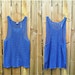 vintage blue long sheer mesh tank top, perfect swim and beach cover up. size large.