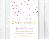 Heart Bridal Shower Invitation. Pink & Gold Bridal Shower Invite. DIY Printable Bridal Shower or Baby Shower Invitation. Il_170x135