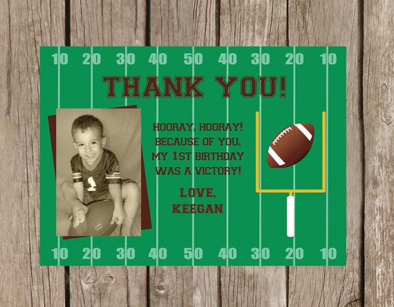 Printable Football Thank You Card Birthday