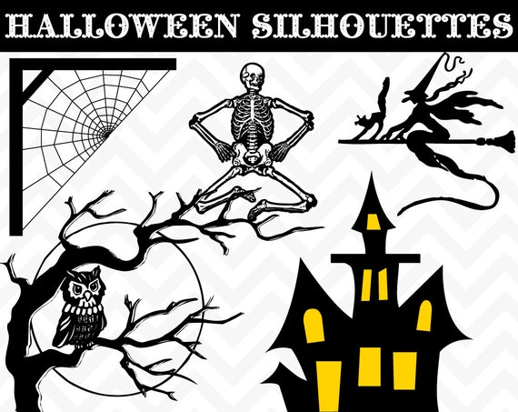 Halloween Clipart Silhouette Clipart Skeleton Clipart