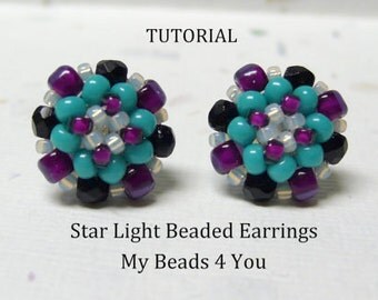 PDF Beading Tutorial, Beaded Earring Tutorial,Seed Bead Tutorial, Beadwork Pattern, Seed Bead Earrings Pattern, Beadwoven Earrings