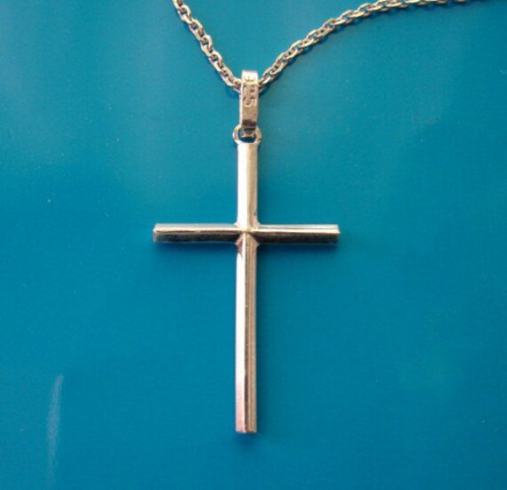 Sterling Silver Plain Thin Cross Pendant