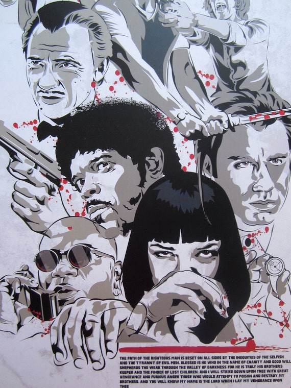 Pulp Fiction Ezekial Collage Digital Poster Design