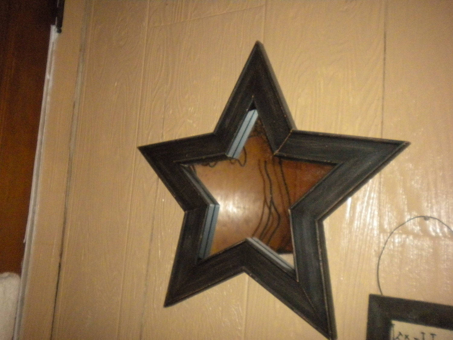 Primitive Wooden Star Mirror Primitive Bath Country Decor