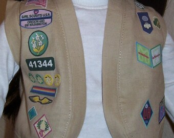 18 Inch Doll Clothes - Cadette Girl Scout Vest or Sash