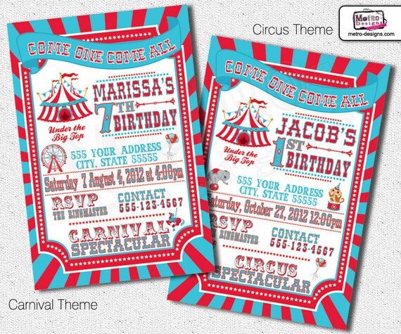 Carnival Party Invitations - Printable File Il_570xn