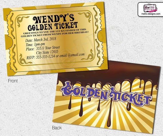 Chocolate Factory: Golden Ticket Invitation Il_570xn