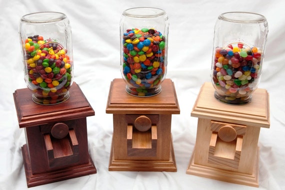 Hand-made Wooden Candy Dispenser M&amp;M Peanut Skittles Snack