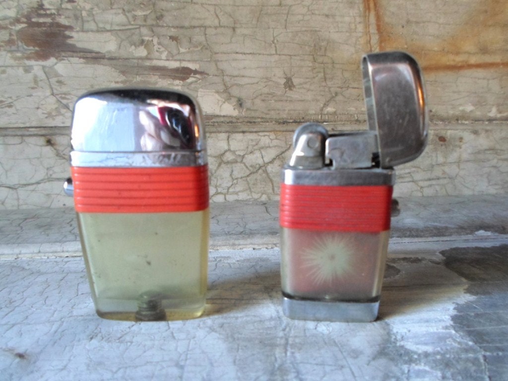 Lighter Scripto Vu Lighters Lucite Silver Tone by AllVintageMan