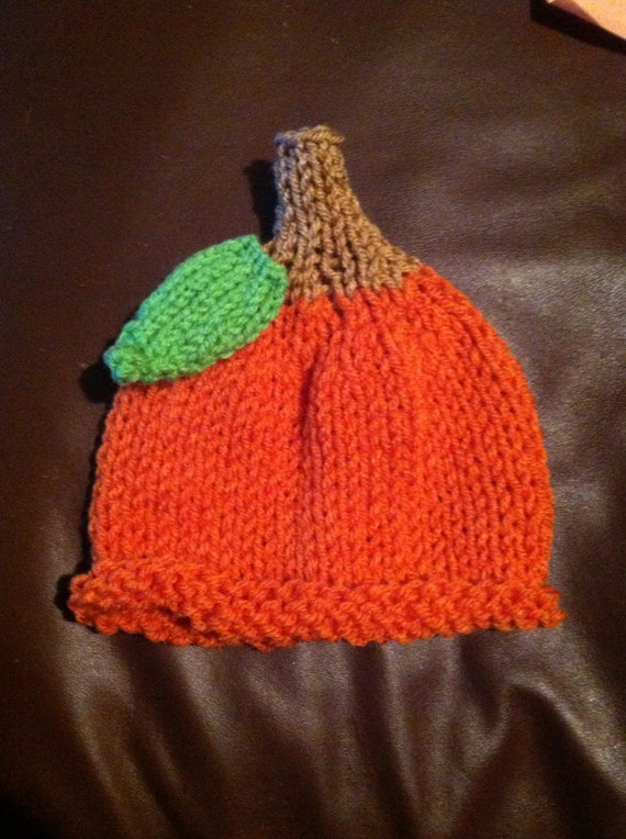 Knit Baby Pumpkin Hat