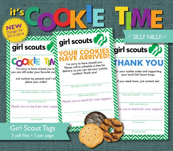 Items similar to Girl Scout Cookie Sales Tags, AUTOMATIC DOWNLOAD, 3 ...
