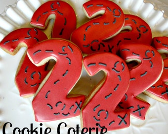 Treasure Map Number Cookies Decorated Cookie Favors One Dozen
